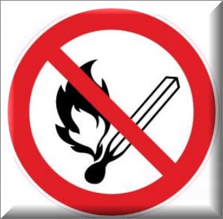 ممنوع اشعال اللهب والتدخين